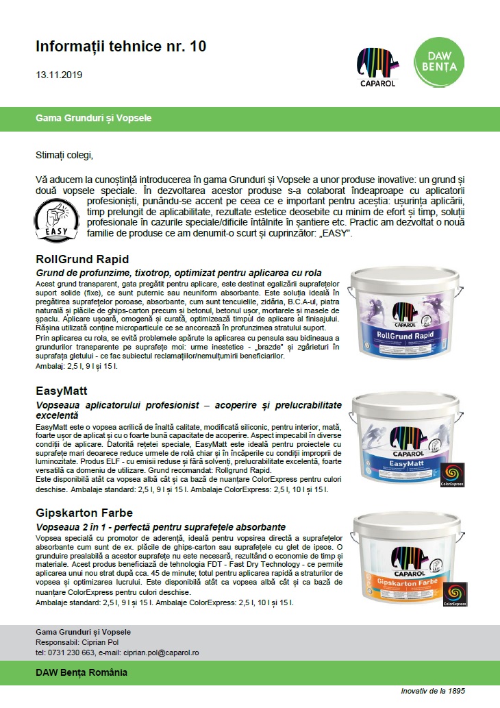 Informare Gama Easy