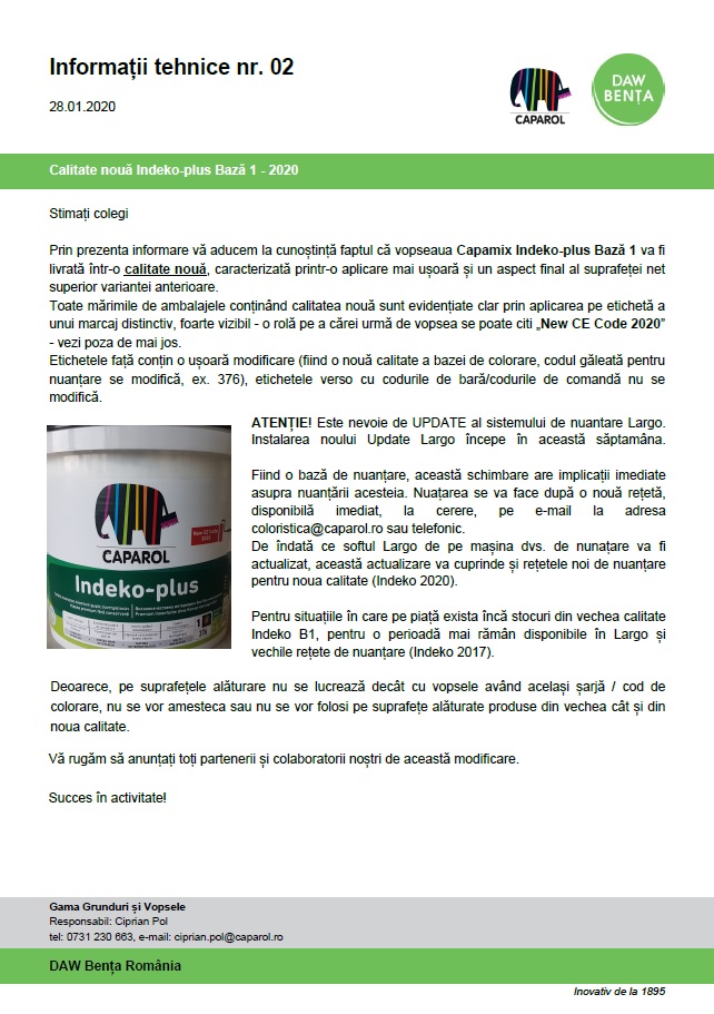 Calitate nouă Indeko-plus Bază 1