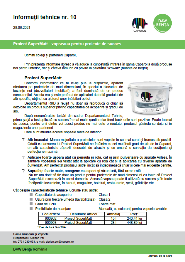 Vopseaua Proiect SuperMatt