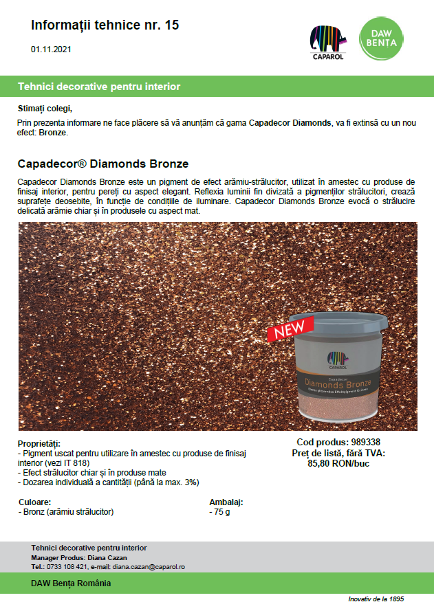 Efect nou Diamonds - Bronze