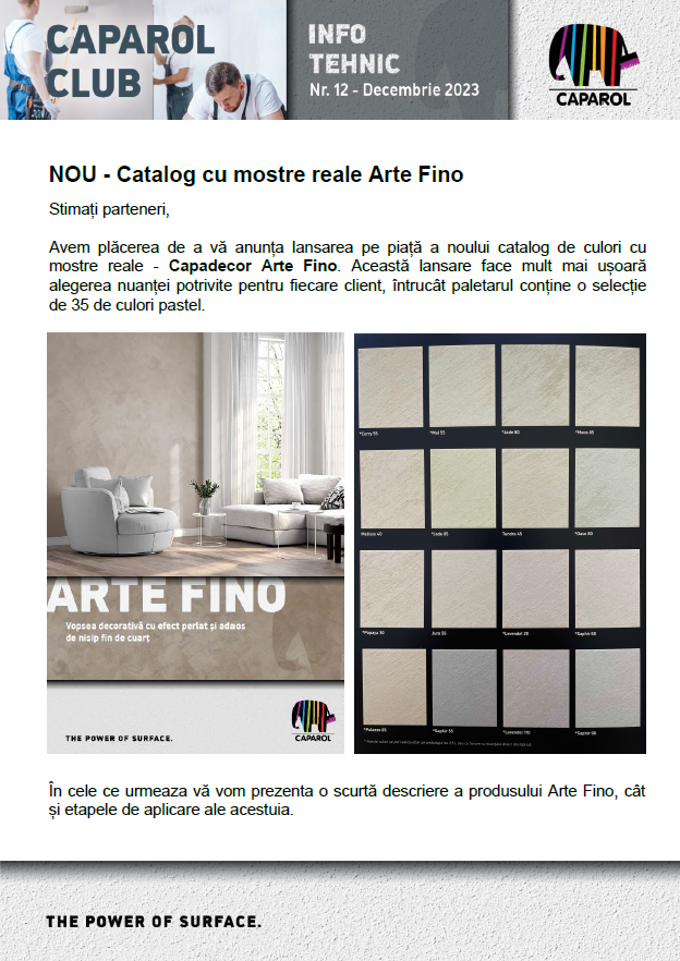 Catalog cu mostre reale Arte Fino